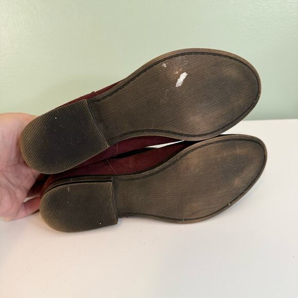 Steve Madden P-Zinc Ankle Booties 6 Womens Casual Suede Leather Cut Out Zip Red - Picture 7 of 11